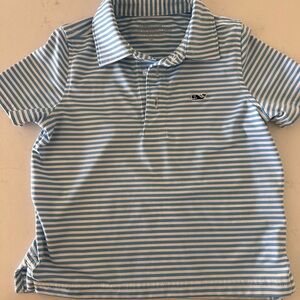 Vineyard Vines Kids Blue and White Striped Polo